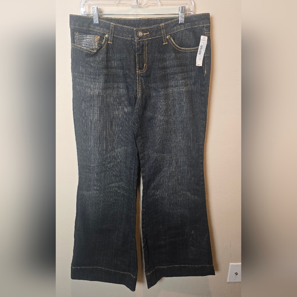 Bisou Bisou Michele Bohbot Stylish Black Denim Women's Jeans NWT
